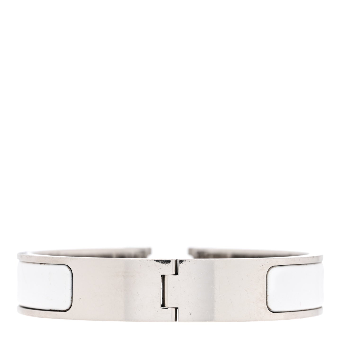 Enamel Narrow Clic Clac H Bracelet PM White
