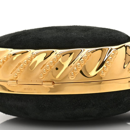 Hermes Veau Doblis Brass Minaudiere Clutch Black 9 of 13
