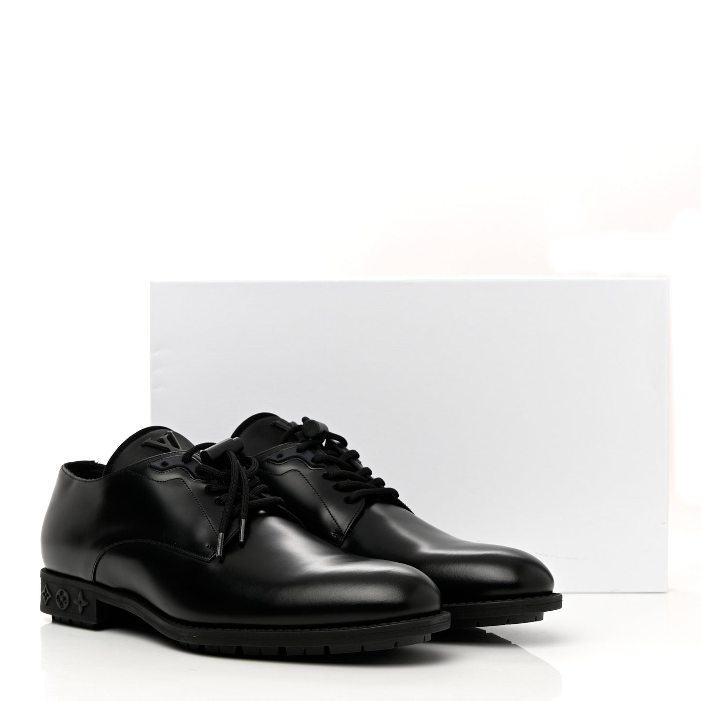 Calfskin Mens Formal Derby Shoes 8 Black
