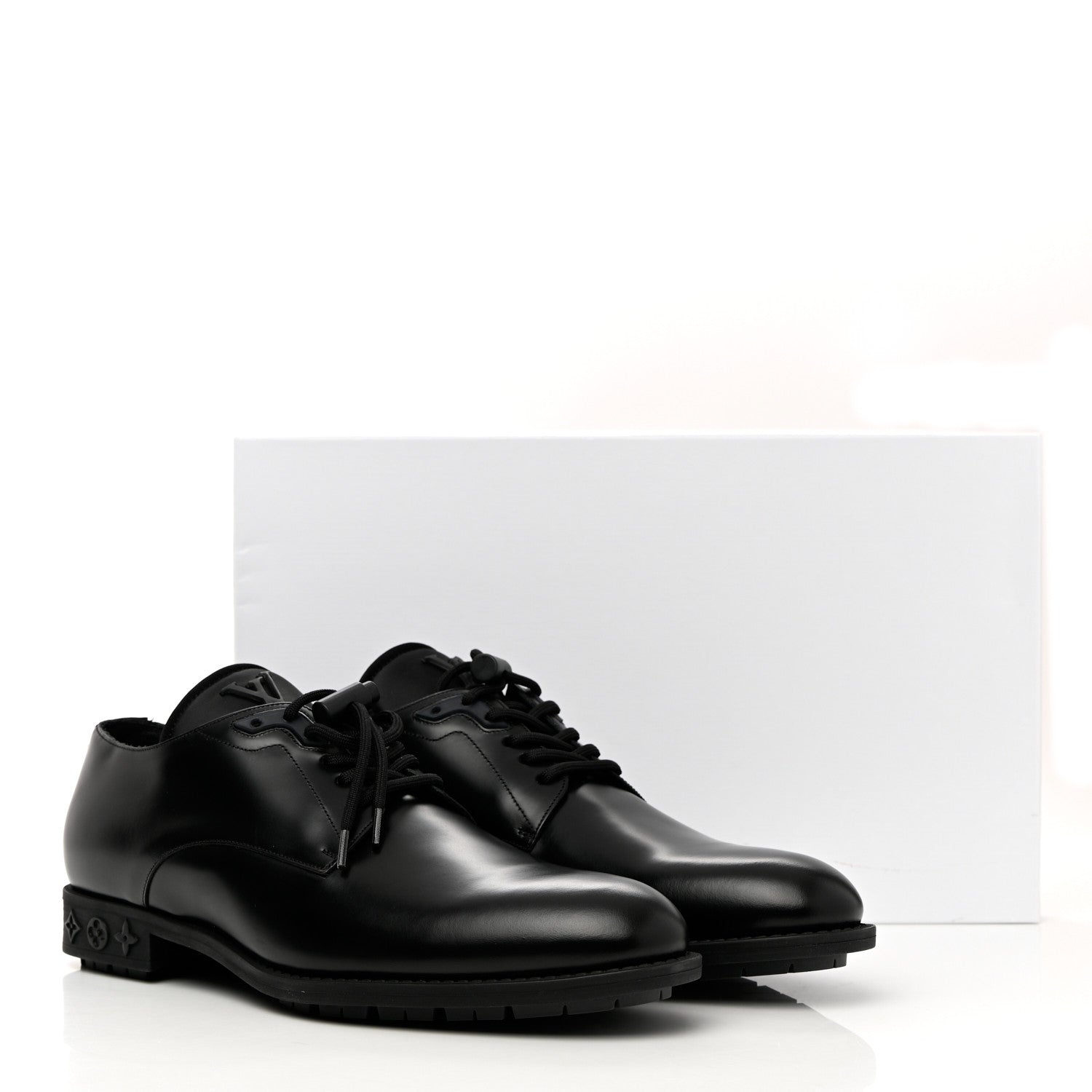 Louis Vuitton Calfskin Mens Formal Derby Shoes 8 Black 10 of 10