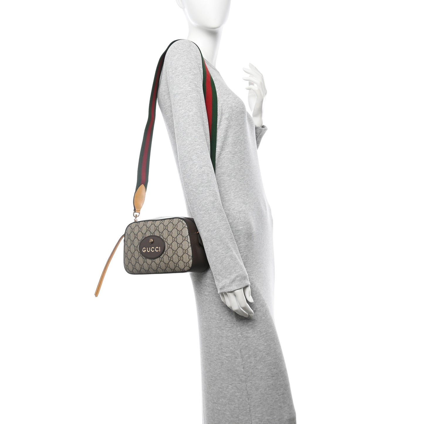 GG Supreme Monogram Web Neo Vintage Shoulder Bag Beige New Acero Crop