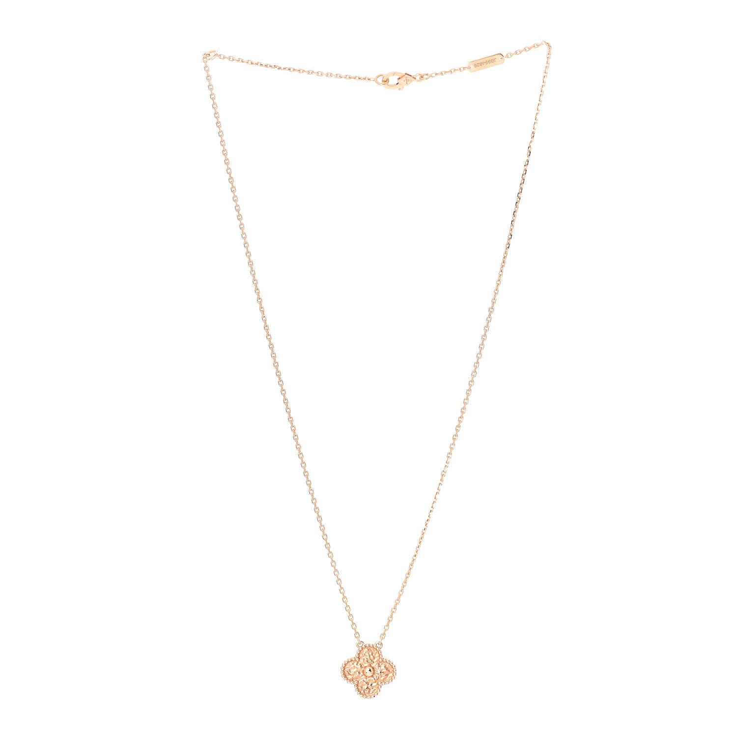 Van Cleef & Arpels 18K Rose Gold Vintage Alhambra Pendant Necklace 3 of 6