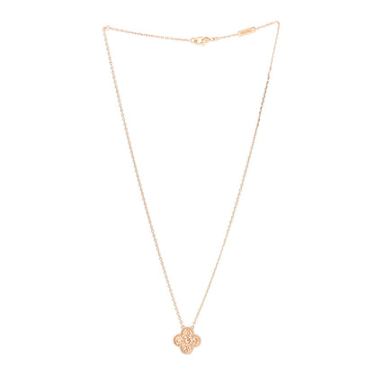 Van Cleef & Arpels 18K Rose Gold Vintage Alhambra Pendant Necklace 3 of 6