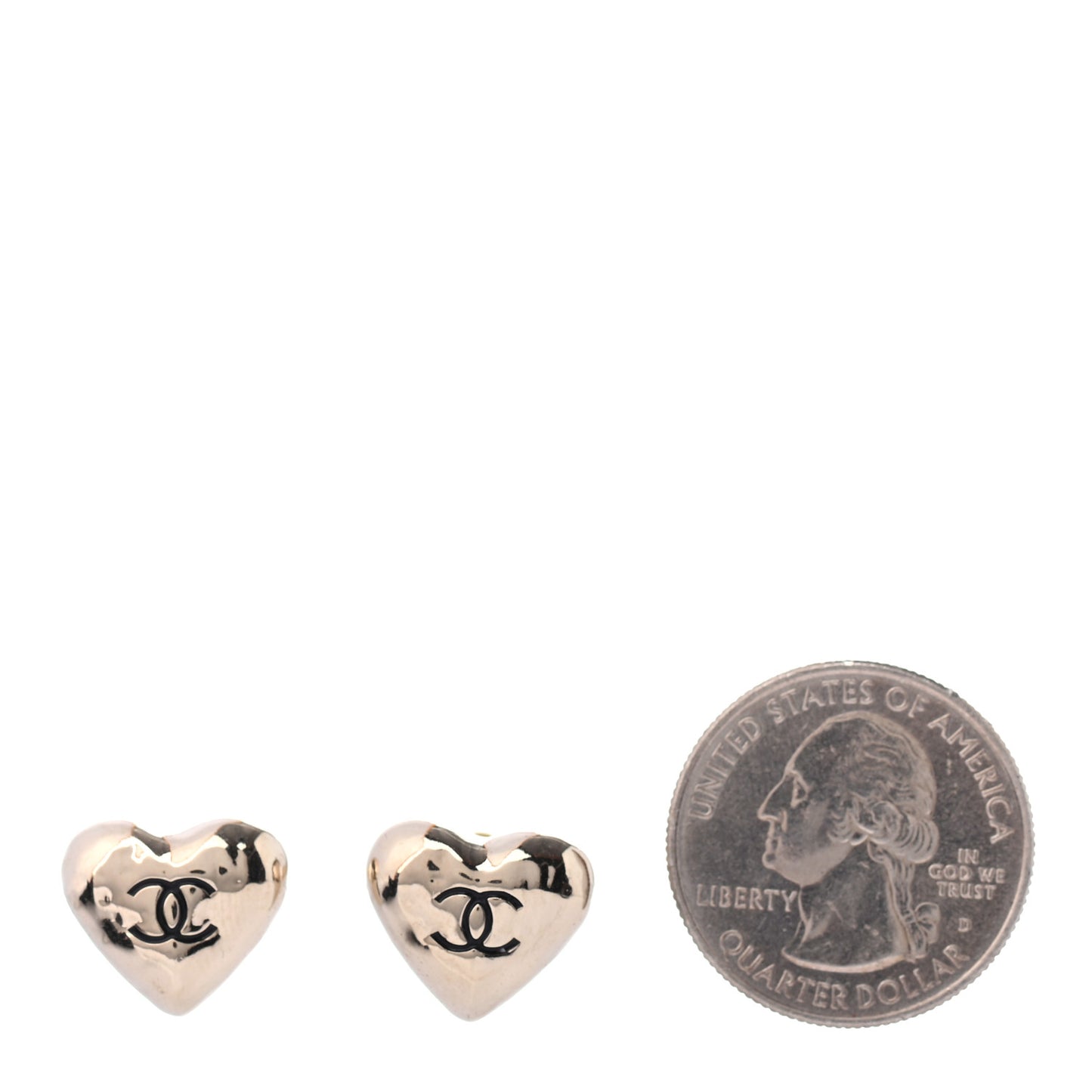 CC Heart Earrings Gold