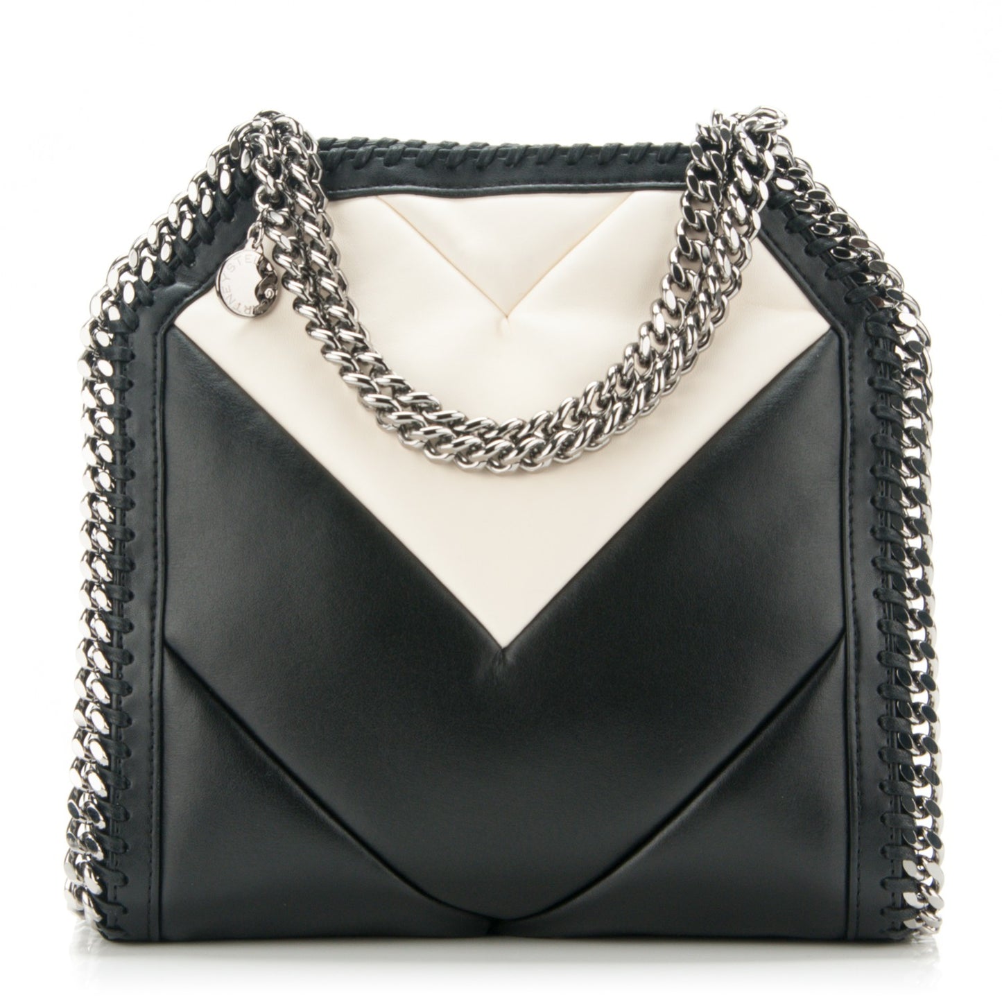 Alter Nappa Quilted Mini Falabella Tote Black Ivory