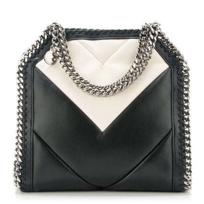 Stella McCartney Alter Nappa Quilted Mini Falabella Tote Black Ivory 1 of 8