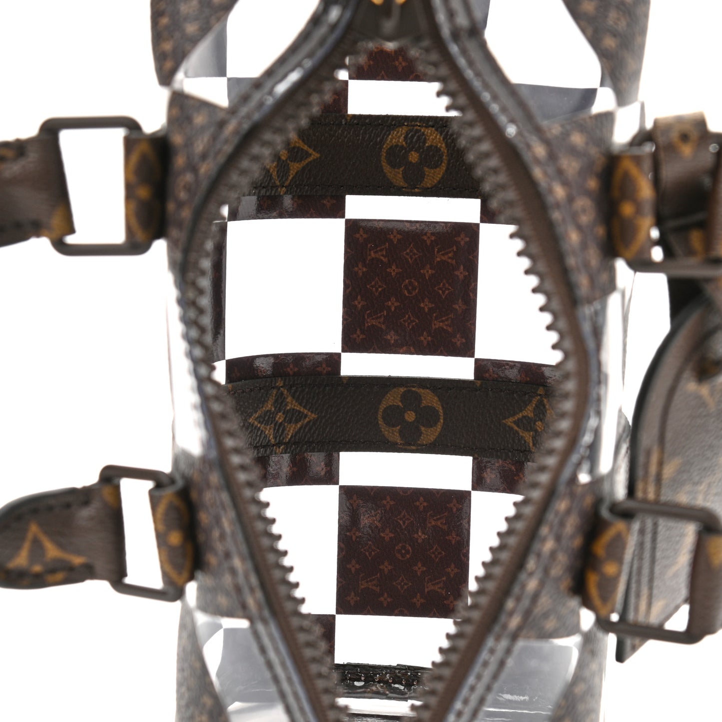 PVC Monogram Chess Keepall Bandouliere 25