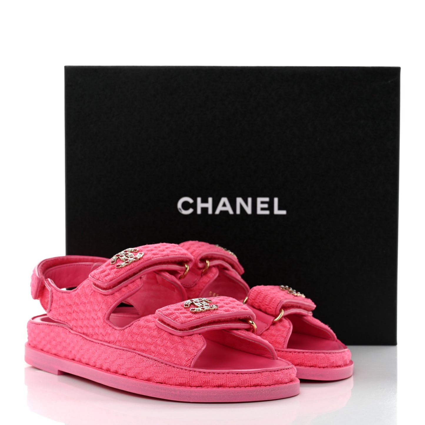 Knit Fabric Velcro Dad Sandals 36 Pink