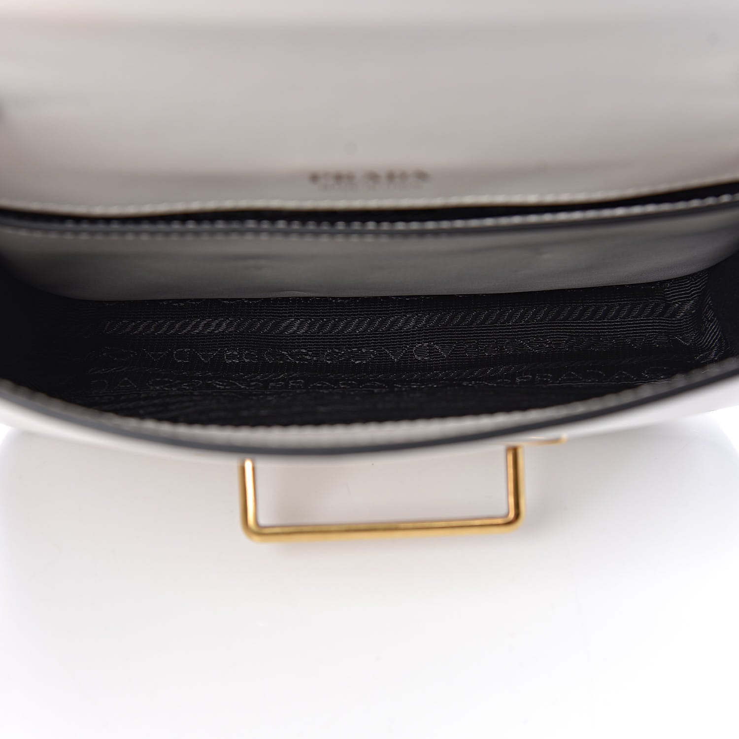Prada Saffiano City Calf Cahier Belt Bag White Black 6 of 10
