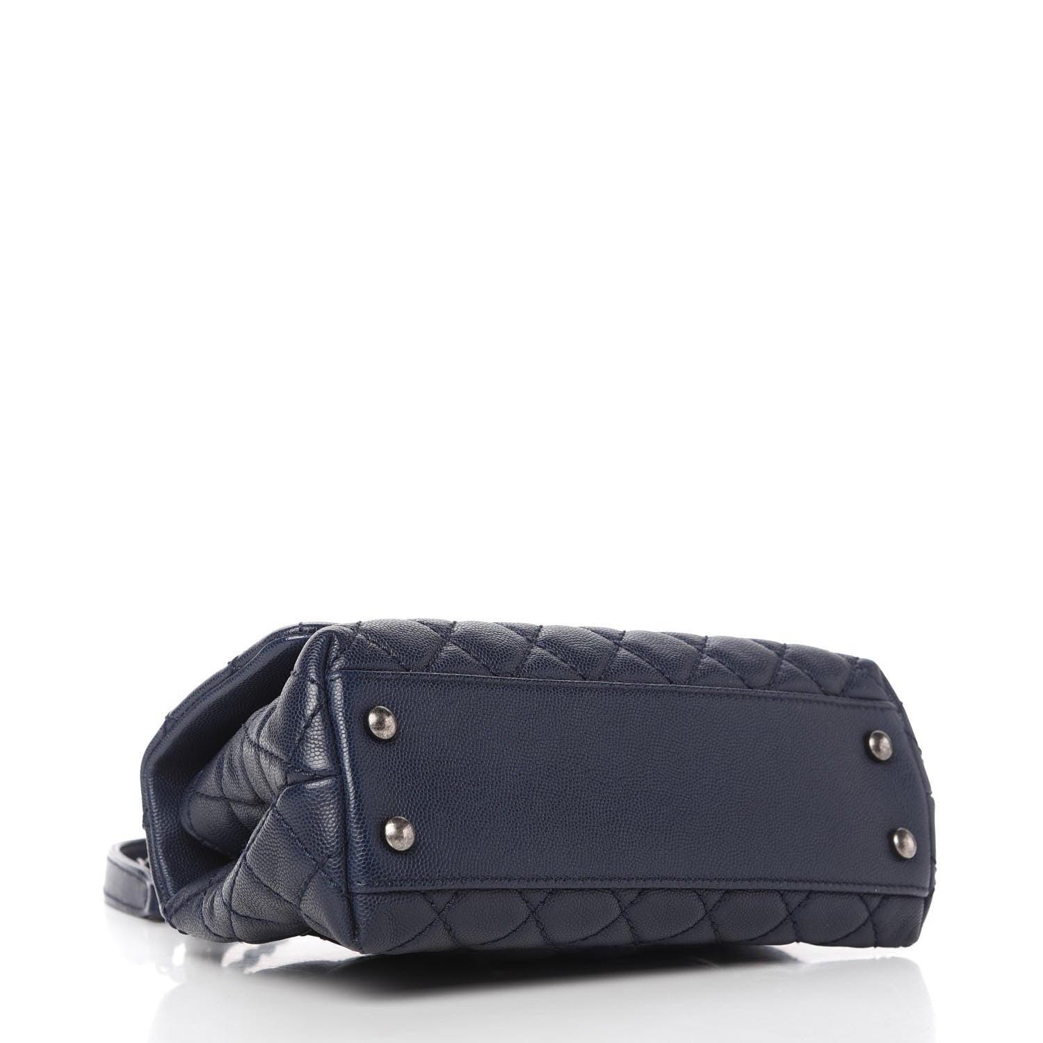 Chanel Caviar Quilted Mini Coco Handle Flap Navy Blue 4 of 10