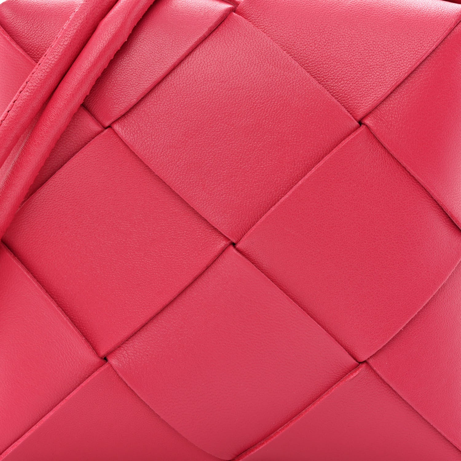 Bottega Veneta Lambskin Maxi Intrecciato Mini Cassette Camera Bag Cranberry 7 of 9