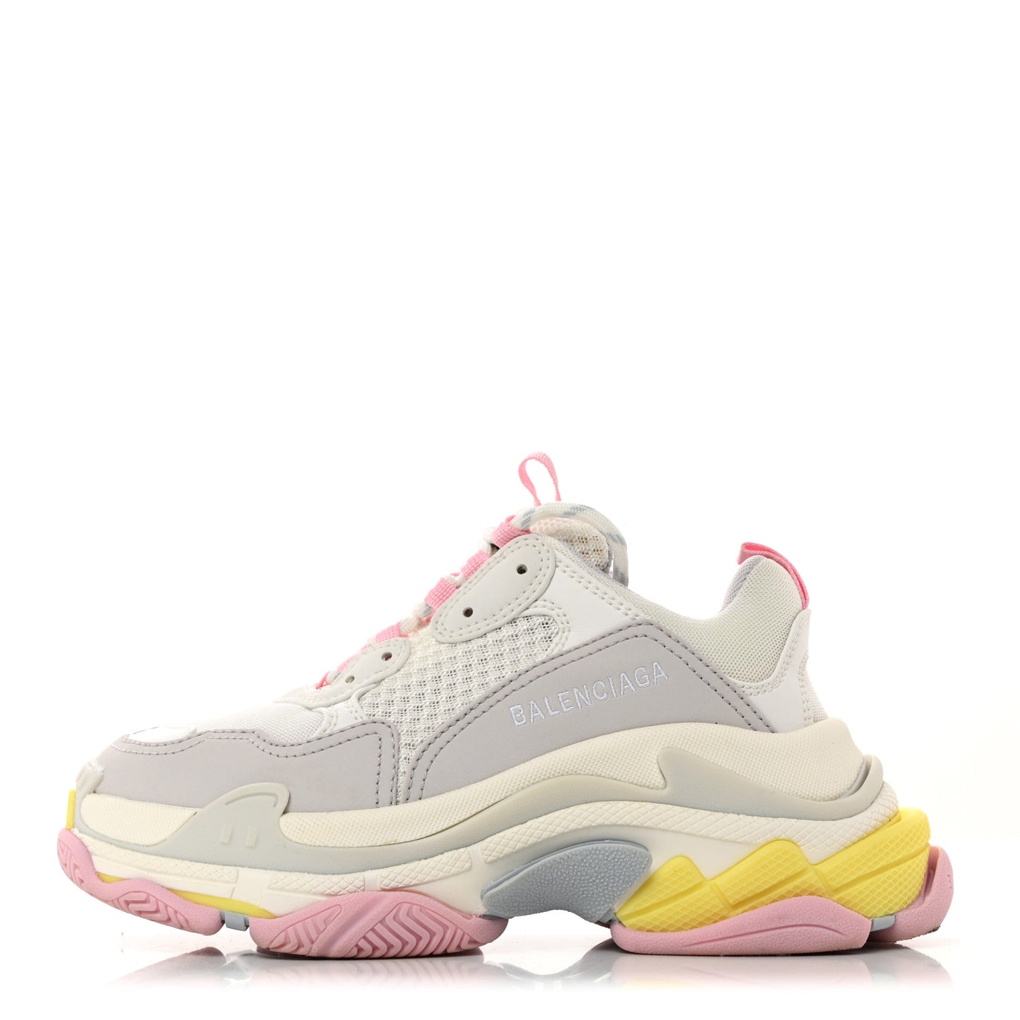 Fabric Mesh Multicolor Womens Triple S Sneakers 36 Yellow Pink Grey White
