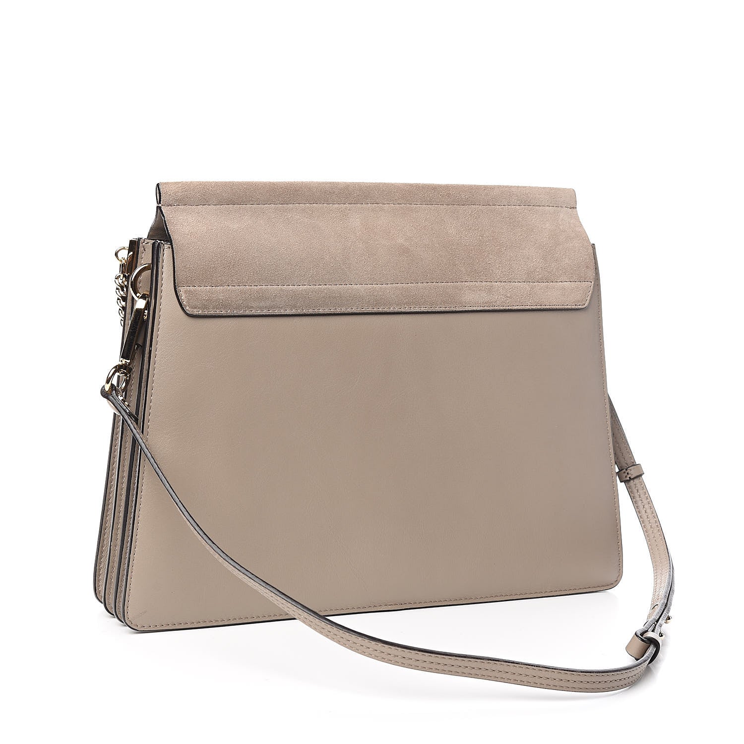 Chloe Calfskin Suede Medium Faye Shoulder Bag Motty Grey 3 of 10