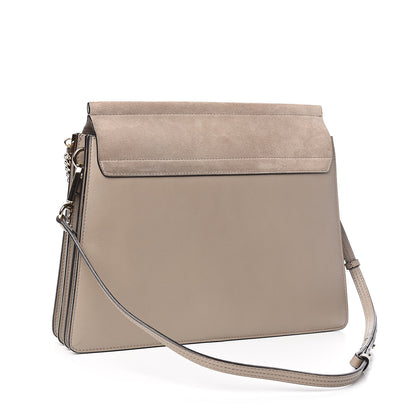 Chloe Calfskin Suede Medium Faye Shoulder Bag Motty Grey 3 of 10