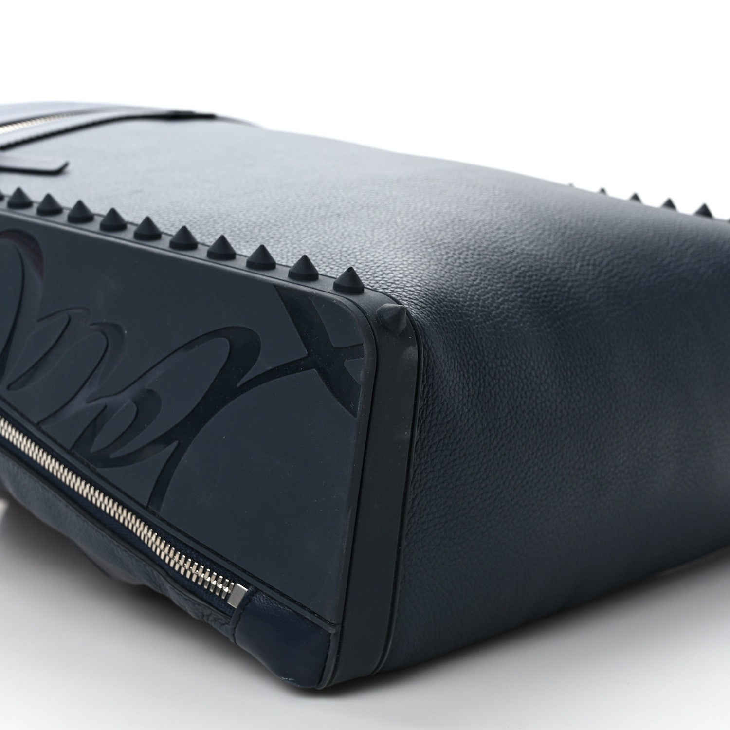 Christian Louboutin Calfskin Nylon Backparis Spiked Backpack Marine 7 of 10
