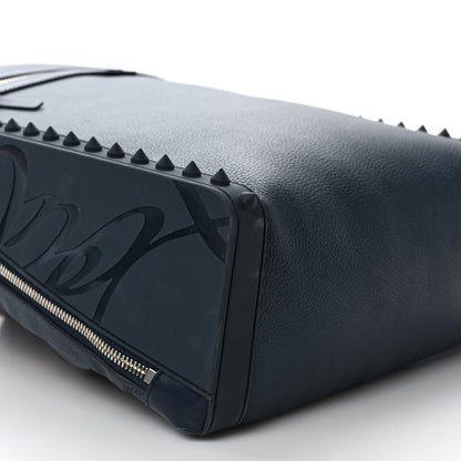 Christian Louboutin Calfskin Nylon Backparis Spiked Backpack Marine 7 of 10
