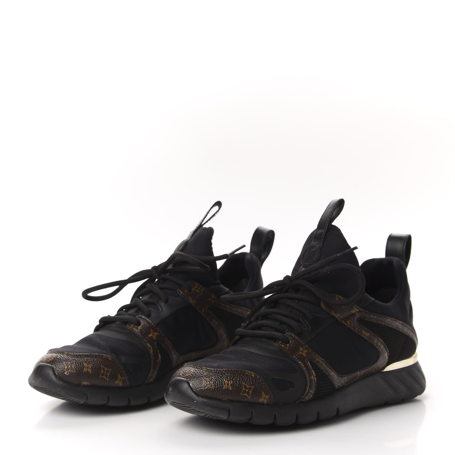 Louis Vuitton Technical Nylon Monogram Rubber Aftergame Sneakers 35 Black 3 of 10