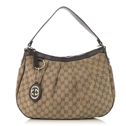Gucci Monogram Medium Sukey Hobo Dark Brown 1 of 12