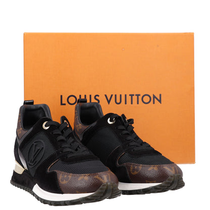 Louis Vuitton Suede Monogram Run Away Sneakers 38.5 Black 9 of 9
