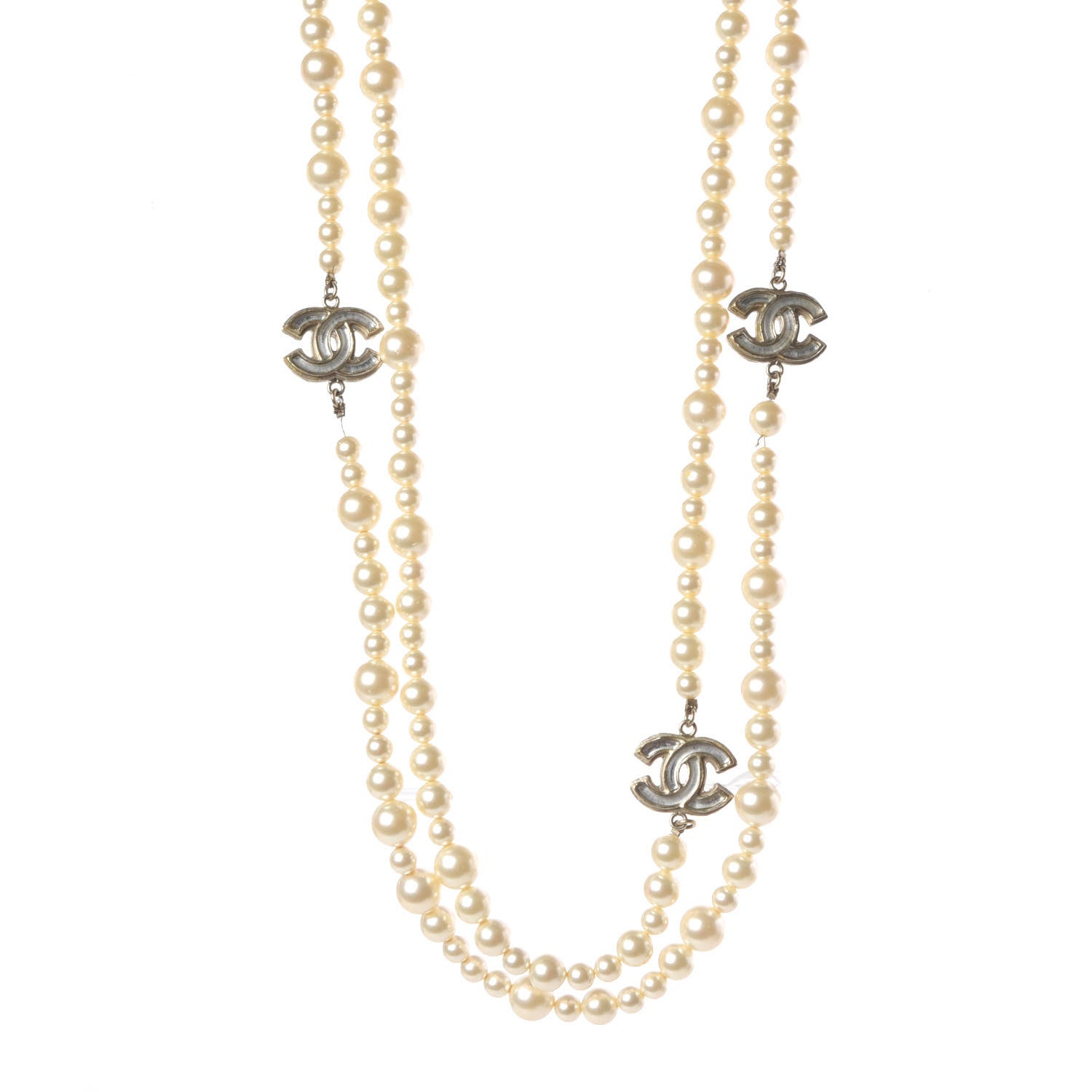 Chanel Pearl Gripoix CC Long Necklace Gold 1 of 6