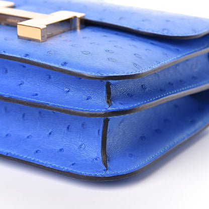 Hermes Ostrich Constance 18 Bleuet 7 of 11