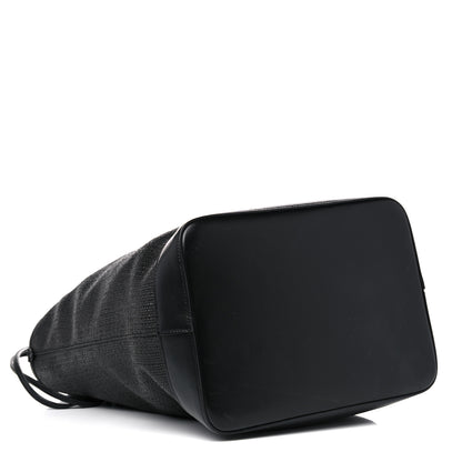 Saint Laurent Linen Canvas Teddy Shopping Bag Black 6 of 14