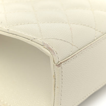 Saint Laurent Grain De Poudre Textured Mixed Matelasse Medium Triquilt Monogram Satchel Crema Soft 10 of 17