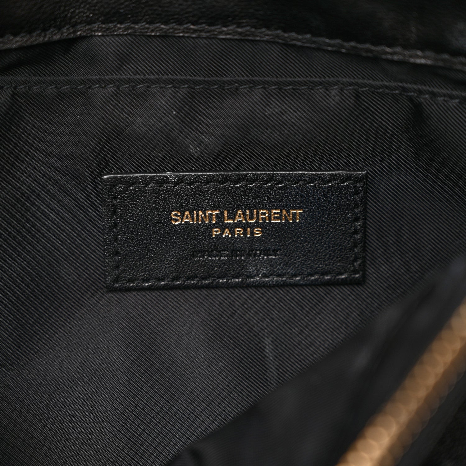 Saint Laurent Lambskin Quilted Gaby Cosmetic Pouch Black 6 of 9