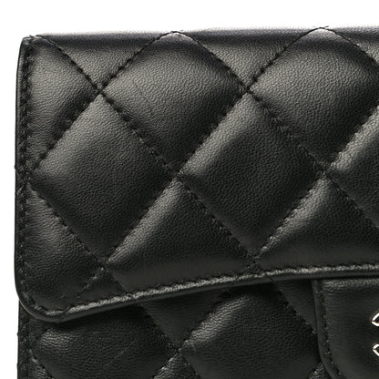 Chanel Lambskin Quilted Large Gusset Flap Wallet Black 21 of 24