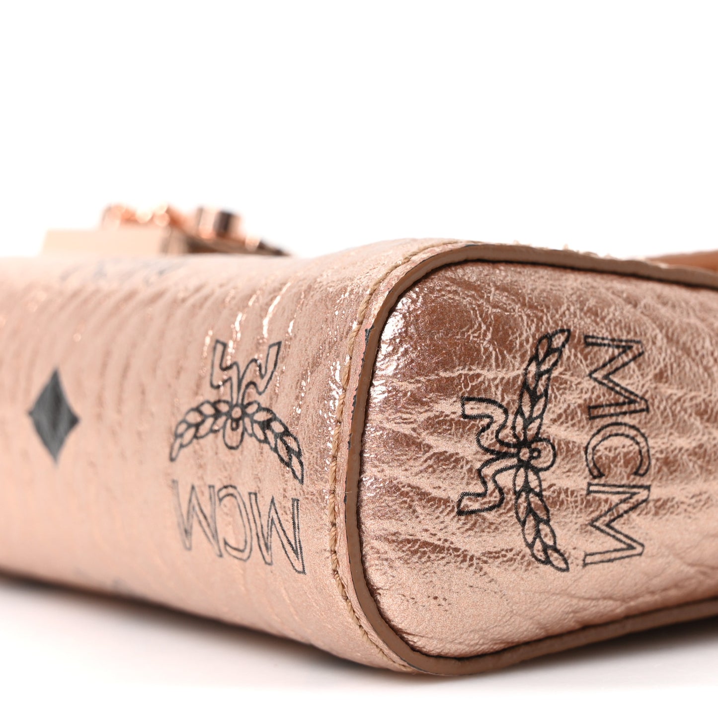 Metallic Visetos Small Millie Crossbody Bag Champagne Gold