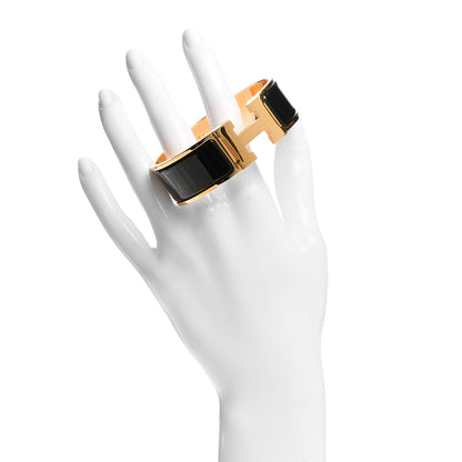 Hermes Enamel Wide Clic Clac H Bracelet PM Black 2 of 5