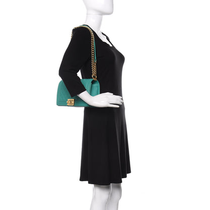 Chanel Calfskin Quilted Medium Boy Flap Turquoise 2 of 12
