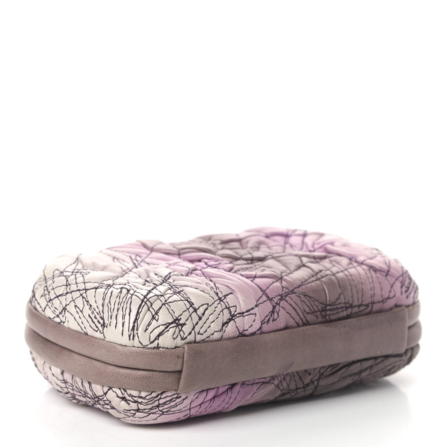 Bottega Veneta Nappa Stitched Knot Clutch Orchid 3 of 4