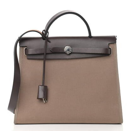 Hermes Vache Hunter Toile Herbag Zip 31 PM Etoupe Ebene 3 of 12