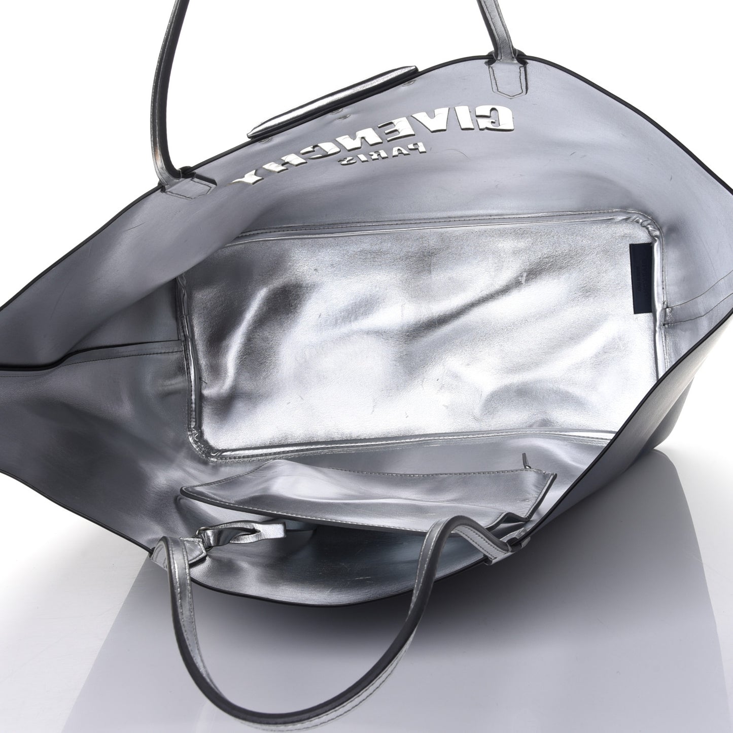 Calfskin Large Antigona Tote Night Blue Silver