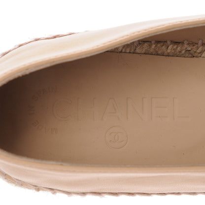 Chanel Lambskin CC Espadrilles 40 Beige Black 8 of 10