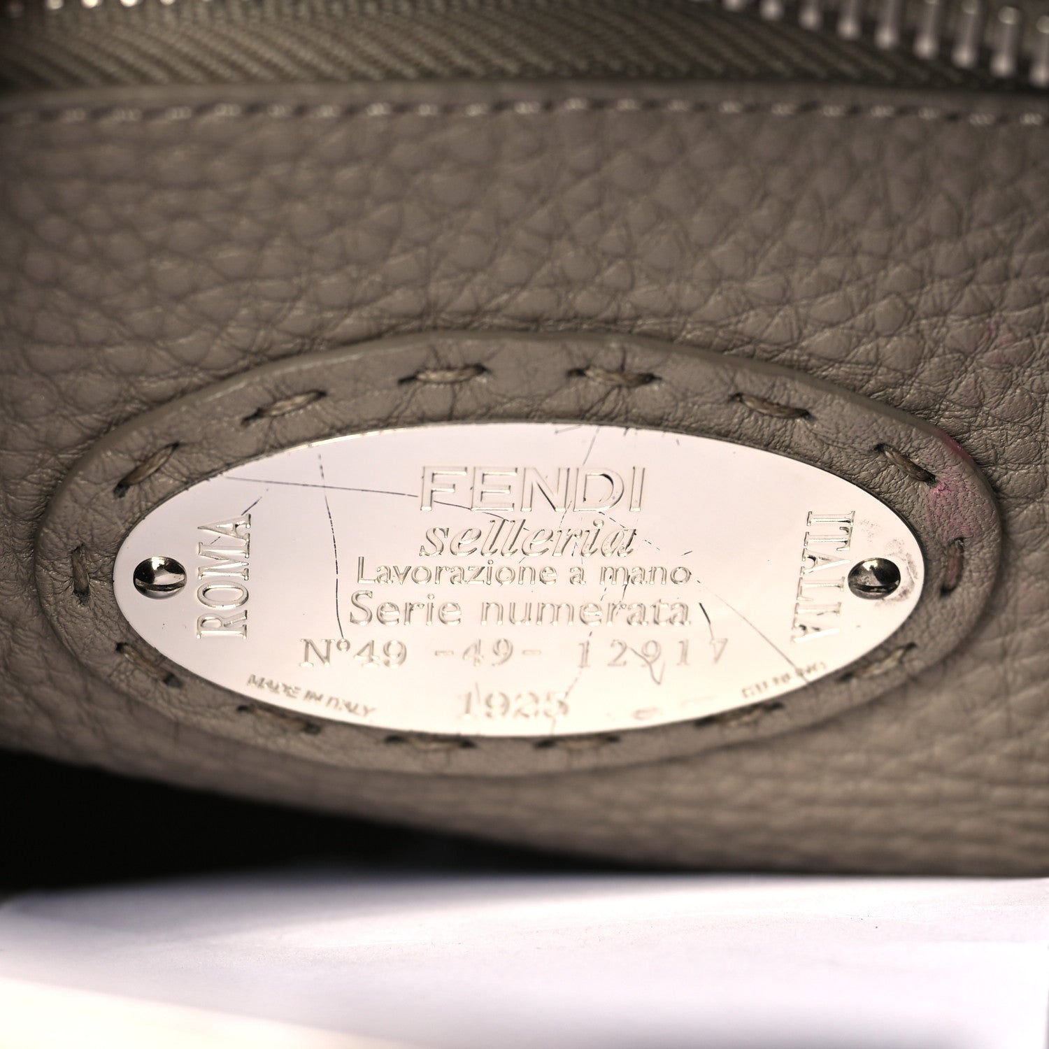 Fendi Cuoio Romano Snakeskin Selleria Medium Peekaboo Iconic Satchel Tempesta 7 of 9