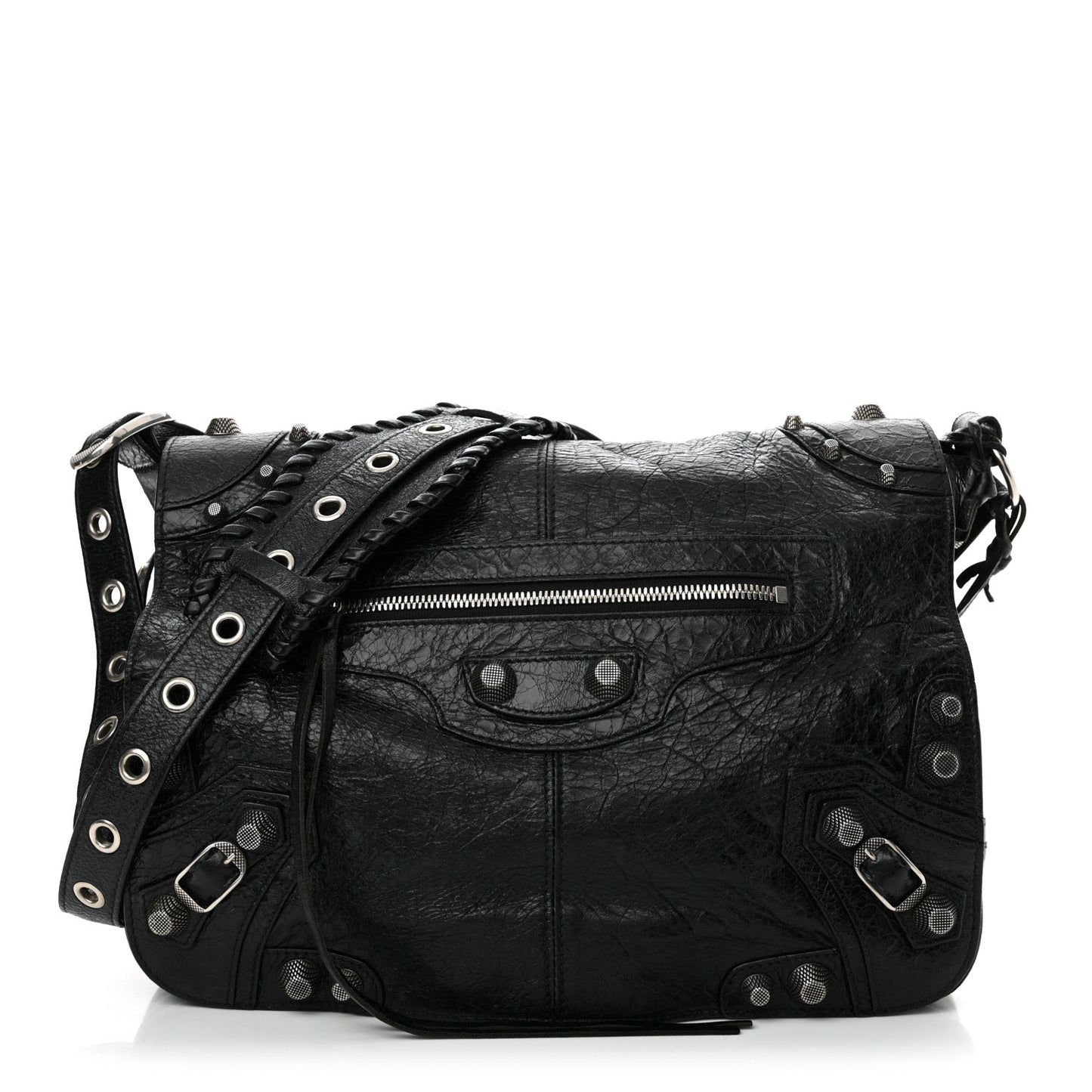Agneau Arena Medium Le Cagole Messenger Bag Black
