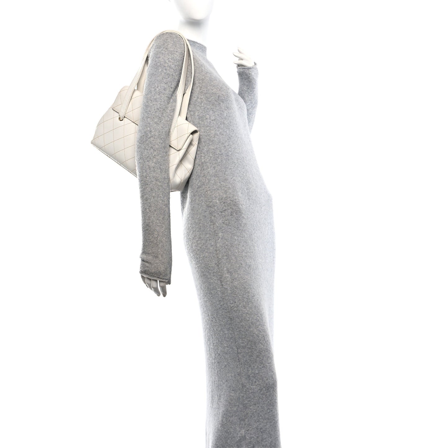 Calfskin Wild Stitch Shoulder Bag White