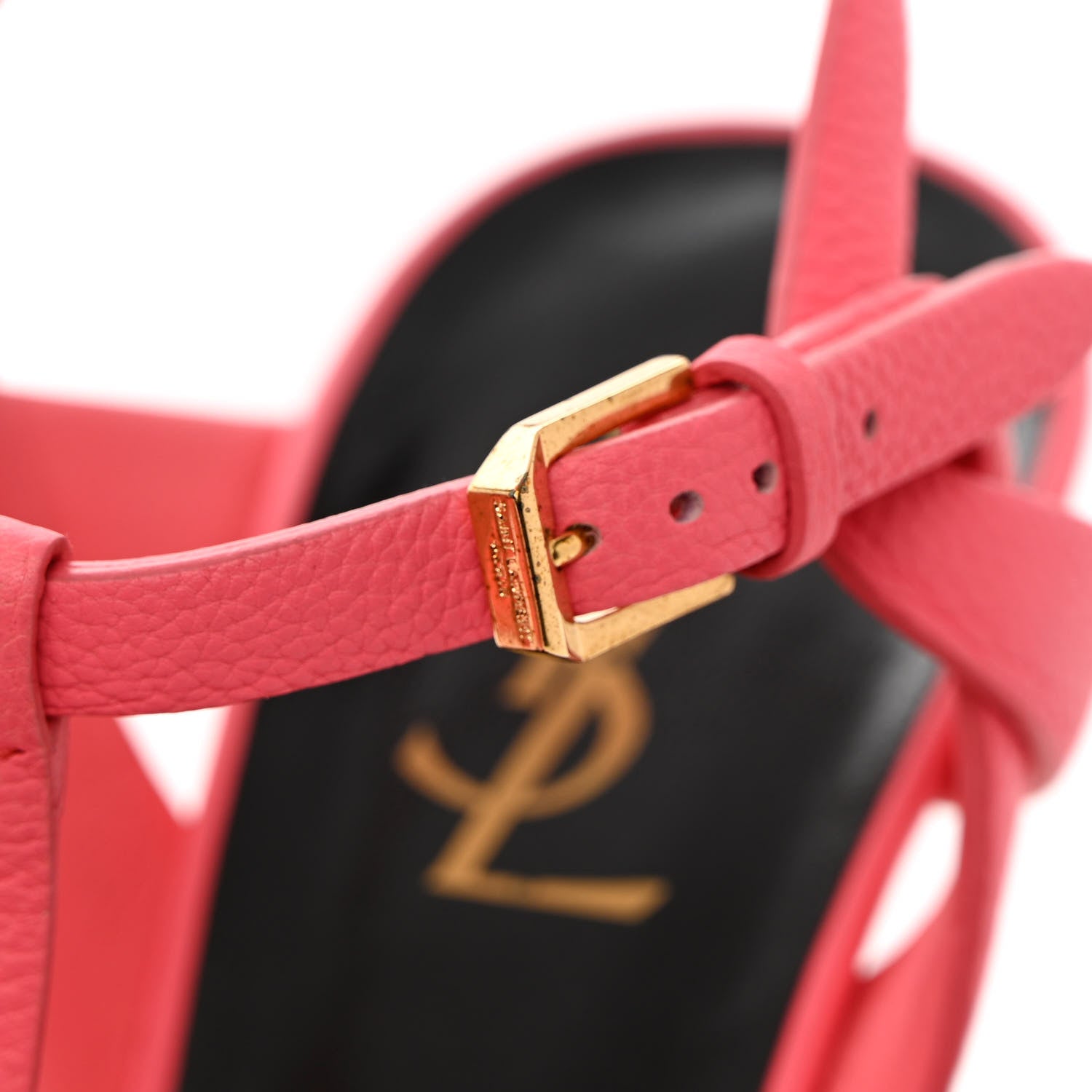 Saint Laurent Grained Calfskin Tribute 75 Platform Sandals 39.5 Rose Clair 11 of 16