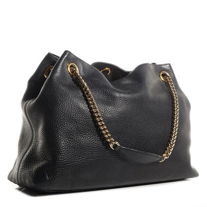 Gucci Pebbled Calfskin Medium Soho Chain Shoulder Bag Black 3 of 7