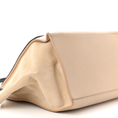 Celine Smooth Calfskin Suede Large Bi-Color Trapeze Black Dune 8 of 16