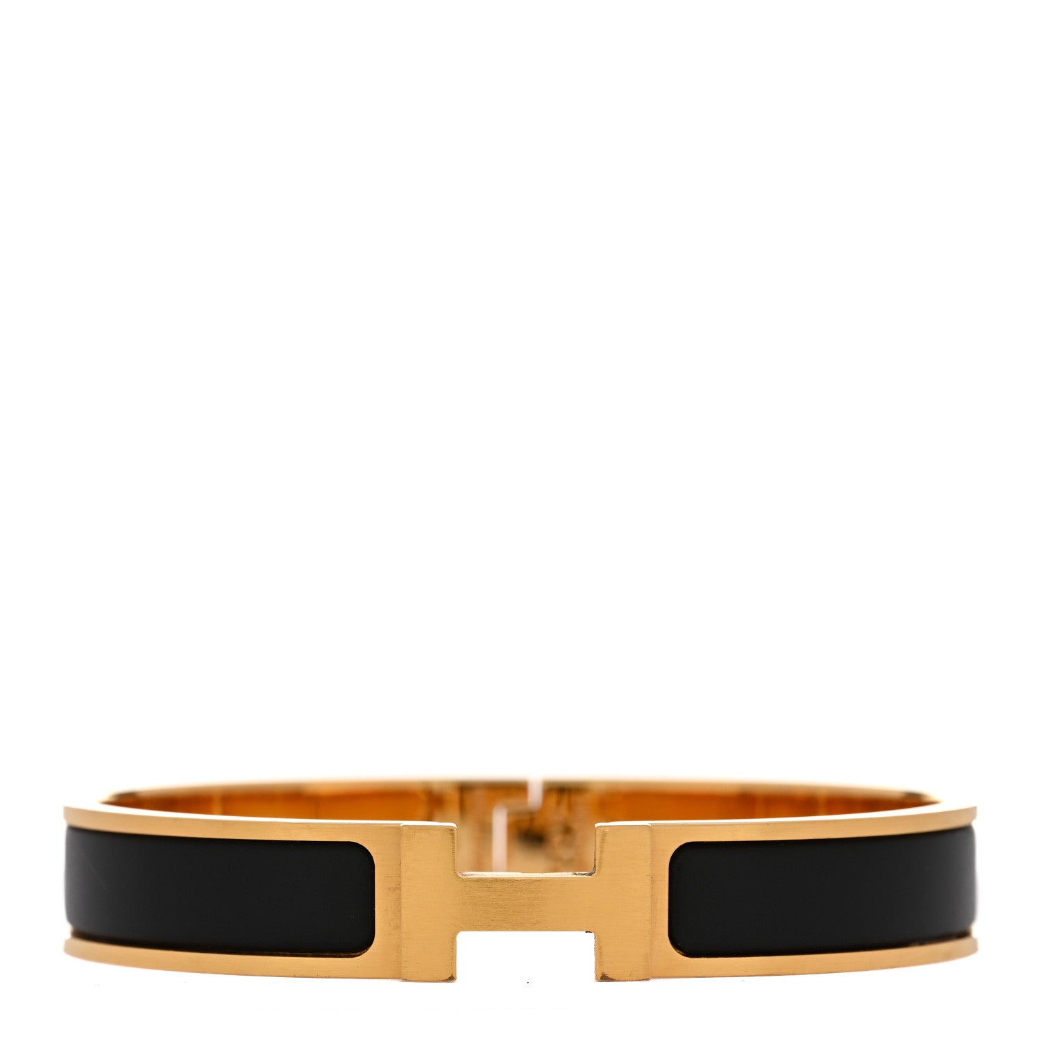 Hermes Matte Enamel Narrow Clic Clac HH Bracelet T6  Black 1 of 5