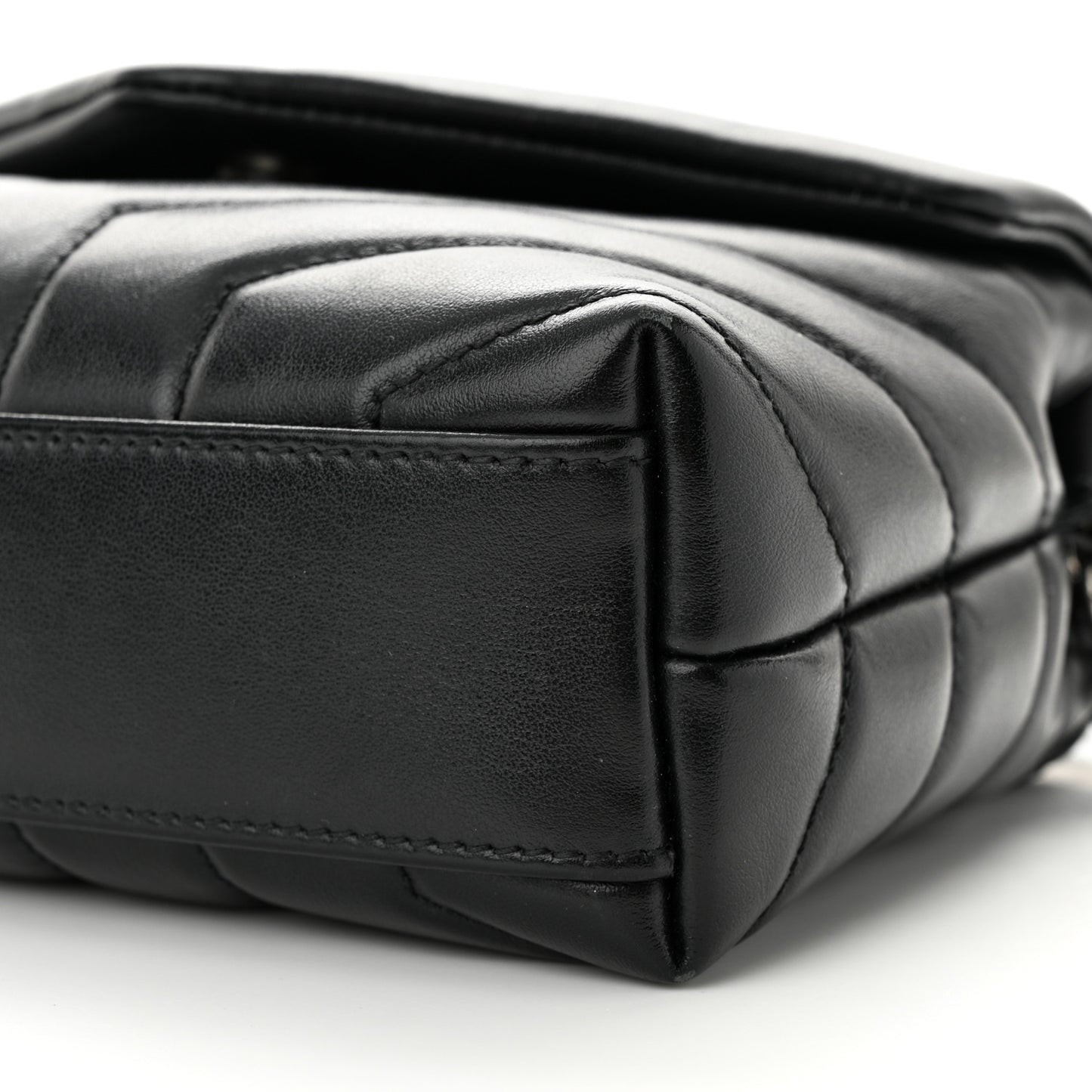 Calfskin Y Quilted Monogram Toy Loulou Crossbody Bag Black