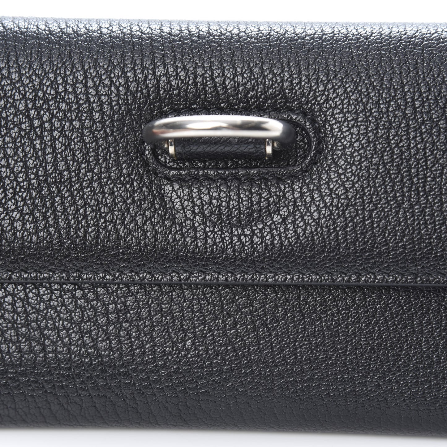 Goatskin D-Ring Continental Wallet Black