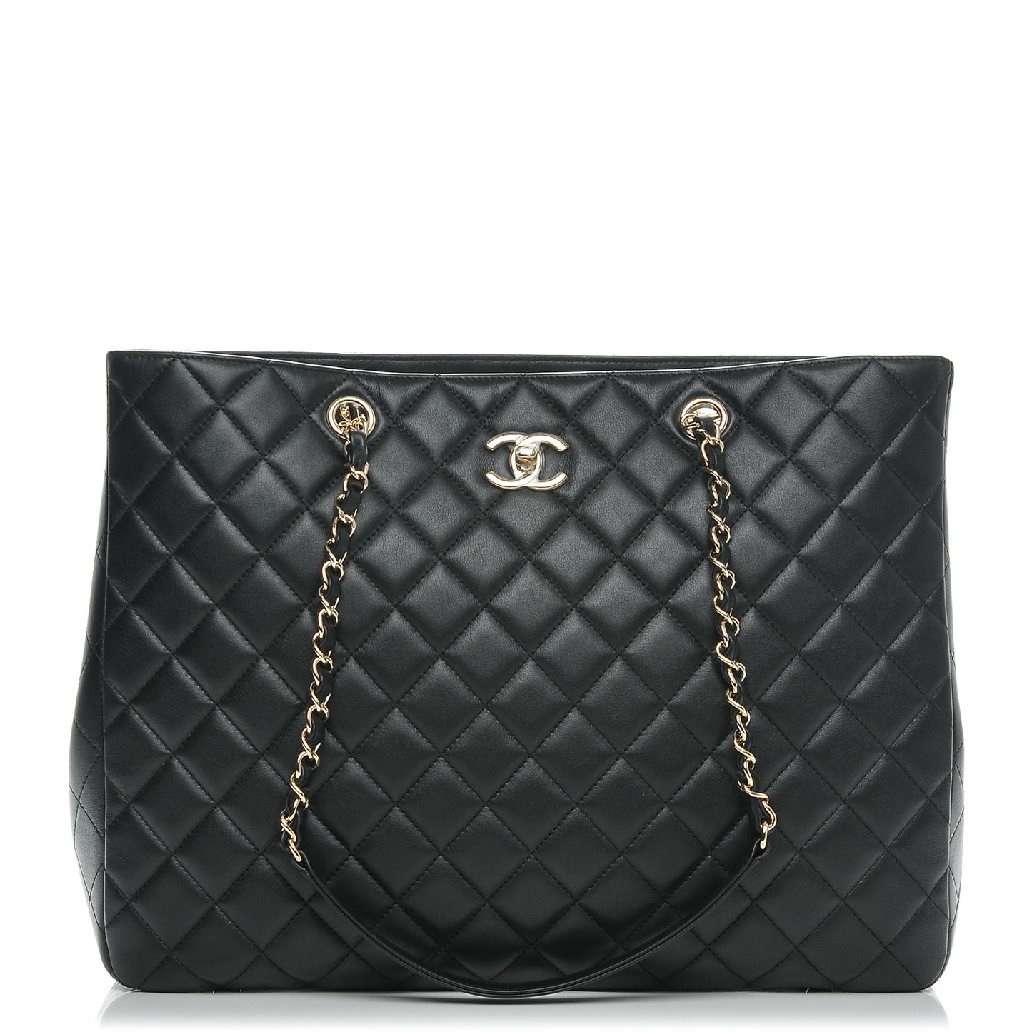 Calfskin Quilted Timeless Tote Black