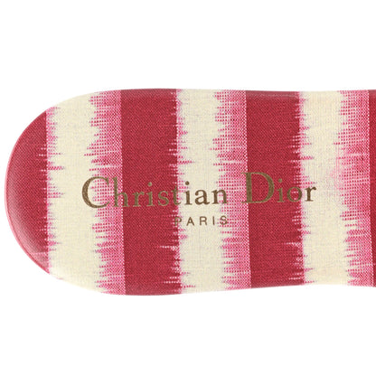 Christian Dior Canvas Embroidered Dway Mules Slide Sandals 38.5 Poppy Red 7 of 10