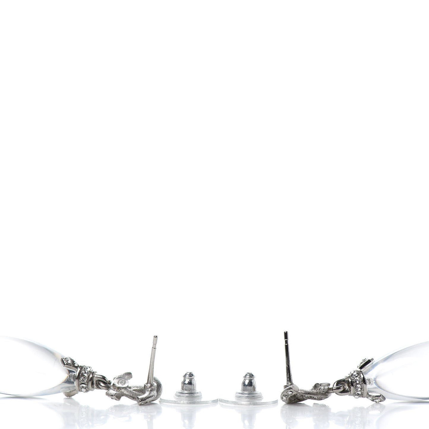 Ruthenium Crystal CC Drop Earrings Silver