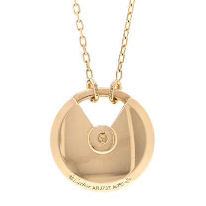 Cartier 18K Yellow Gold Diamond Mother of Pearl SM Amulette de Cartier Pendant Necklace 4 of 4