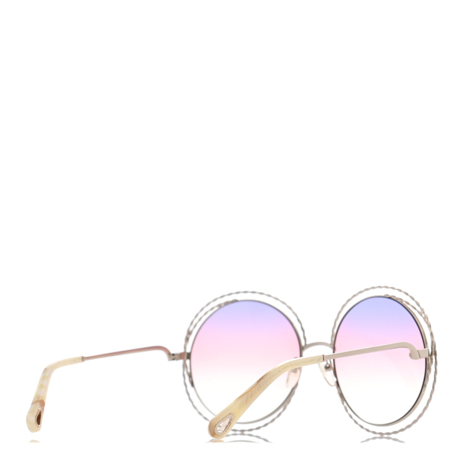 Chloe Metal Oversized Round Carlina Sunglasses CE114ST Rainbow 4 of 6